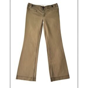 Banana Republic Brown Flare Chino Pants Women's Stretch Mid Rise Workwear - 6